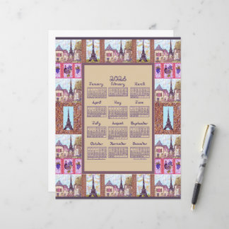 2026 Kalendarium Paris Eiffeltornet Pointillism Ko