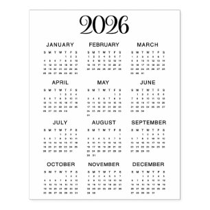 2026 Kalender #1 Fyra rader, tre kolumner Stämpel