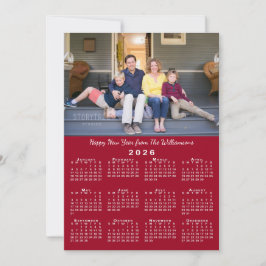 2026 Kalender 2 Anpassningsbar Foton Red Gott nytt Julkort