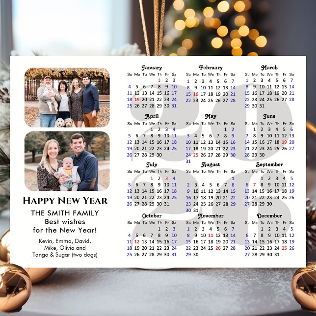 2026 Kalender 2 Foto Modern Black Simple Magnetic (Skapare uppladdad)