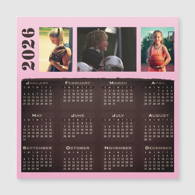 2026 - kalender 3 - Magnetkort för fotokollage (Framsida)