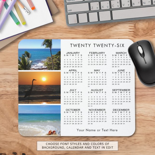 2026 Kalender 3 Photo Personlig Anpassningsbar Fär Musmatta (Skapare uppladdad)