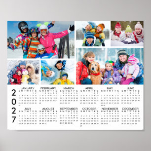 2026 Kalender 6 Foto Collage Personlig Poster
