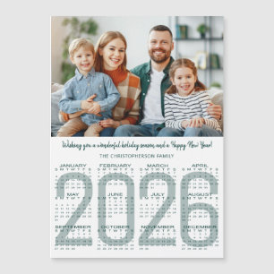 2026 Kalender Anpassad Färg Modern Julkort