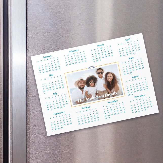 2026 Kalender Anpassad Foto Familjepresent Magnet (Skapare uppladdad)