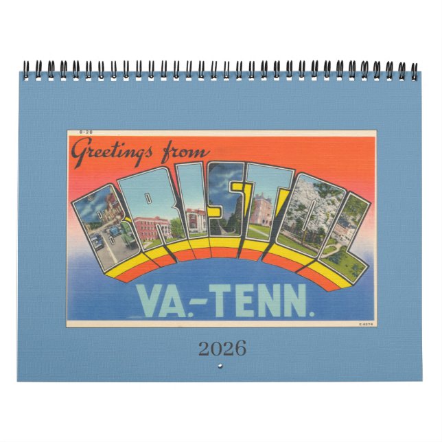 2026 Kalender  Bristol VA TN Vintage vykort (Omslag)