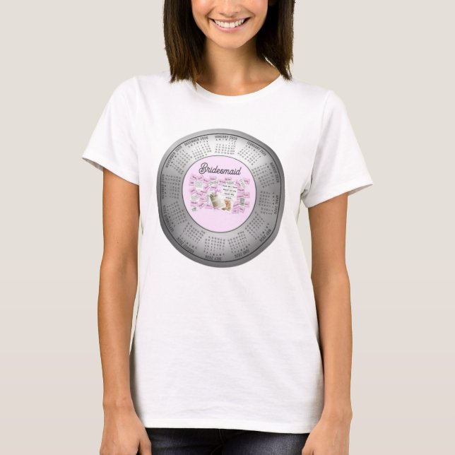 2026 Kalender Bröllop Bridesmaid T-Shirt (Framsida)