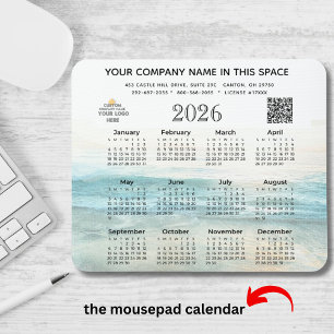2026 Kalender Business Logotyp QR-kodmus Pad Musmatta