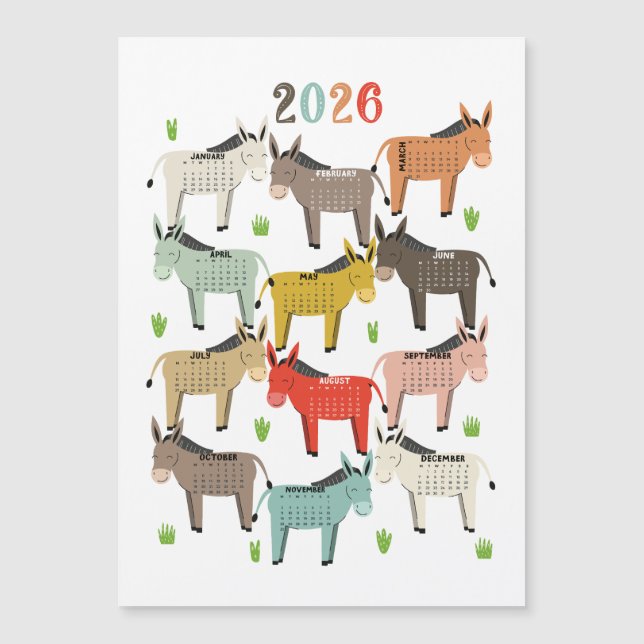2026 Kalender Earth Tones Donkey (Framsida)