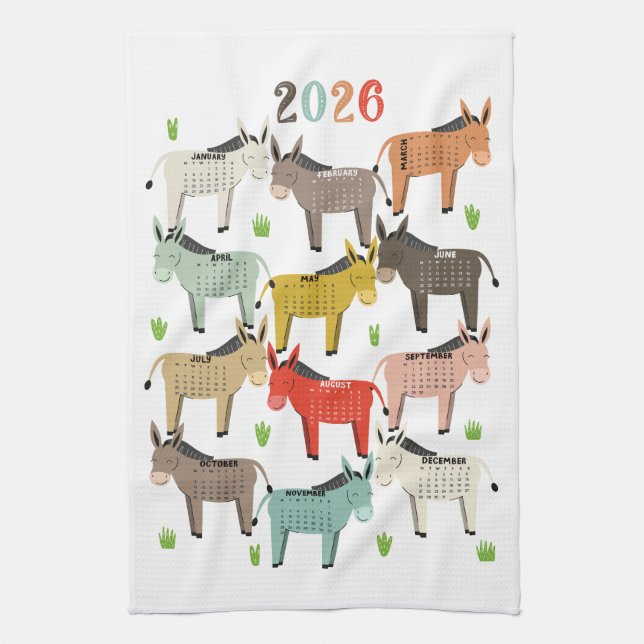 2026 Kalender Earth Tones Donkey Kökshandduk (Vertikal)
