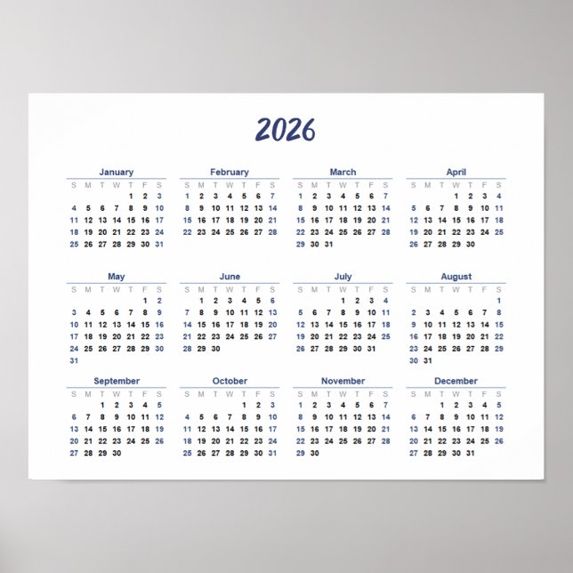 2026-kalender efter månads hemskolemätarmvägg poster (Framsidan)