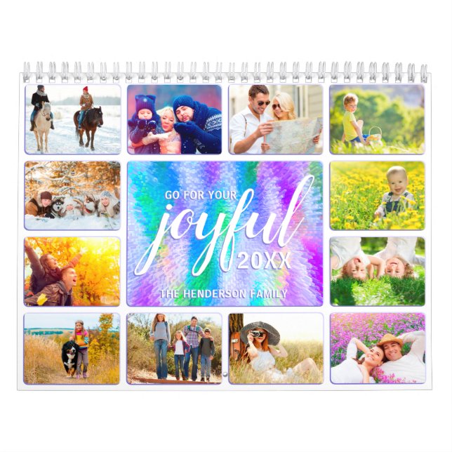 2026 Kalender Familjefoto Glänsande Regnbågsskimra (Omslag)
