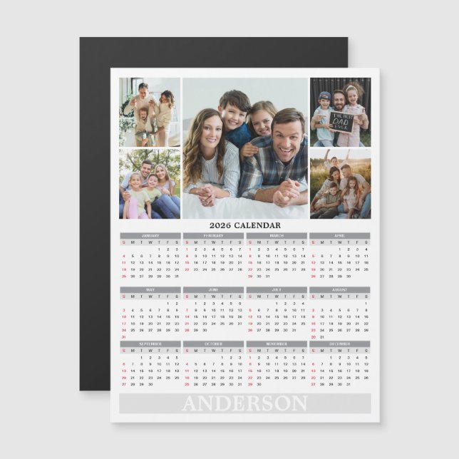 2026-kalender - Familjefotokort (Fram/baksida)