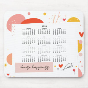 2026 Kalender Färgglad Motiverande Musmattor