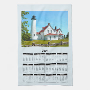 2026 Kalender för Door County Wisconsin Lighthouse Kökshandduk