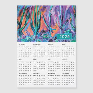 2026 Kalender för färgstark Abstrakt för naturmåln