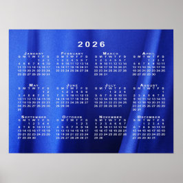 2026-kalender för fotomall med blå Abstrakt Poster
