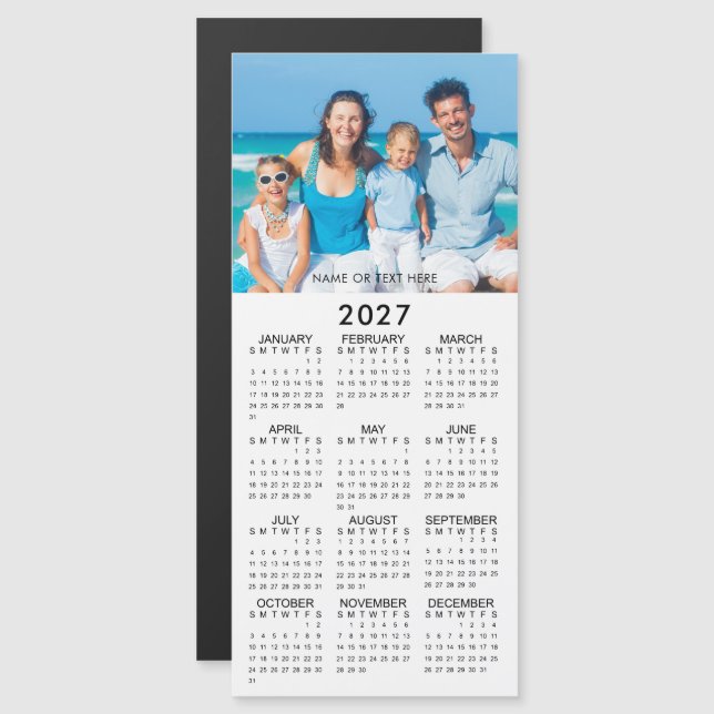 2026 Kalender Foto Anpassad Magnetisk (Fram/baksida)