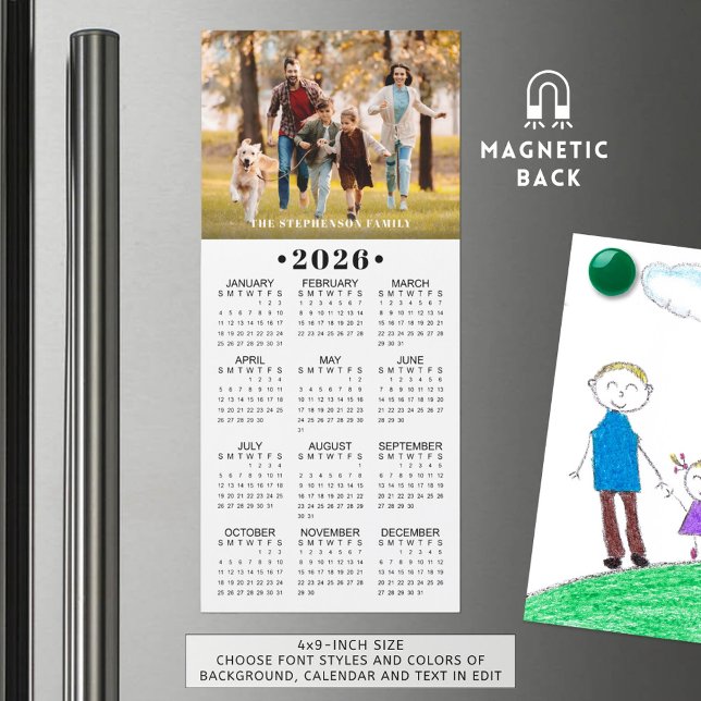 2026 Kalender Foto Anpassad Magnetisk (Skapare uppladdad)