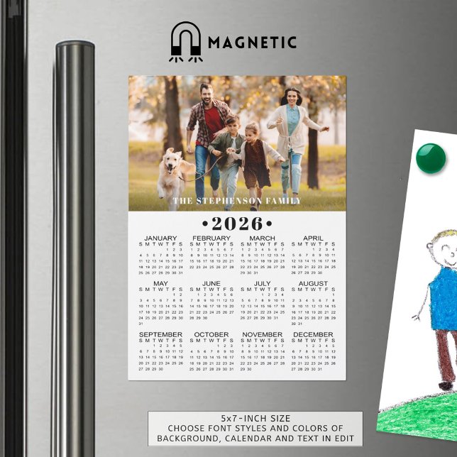 2026 Kalender Foto Anpassad Magnetisk (Skapare uppladdad)