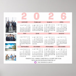 2026 Kalender Foto Jul Nyår Företag Poster