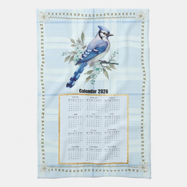 2026 Kalender Handduk Bluejay 2 Kökshandduk (Vertikal)