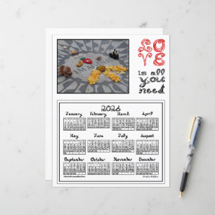 2026 Kalender Imagine Peace Foto Kärlek Tyg Font