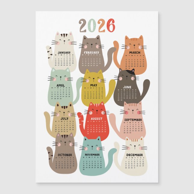 2026 Kalender Jord Tones Cats (Framsida)