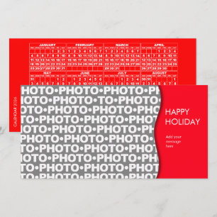 2026 Kalender - lägg till 1 fotorött kort