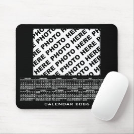 2026 Kalender Lägg till 1 Photos Mousepad Black Musmatta