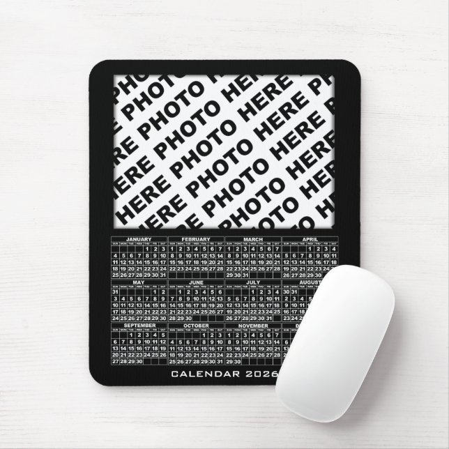 2026 Kalender Lägg till 1 Vågrät Foton Mousepad Musmatta (Med mus)