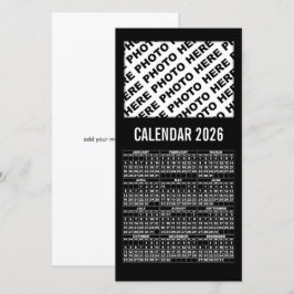 2026 Kalender - lägg till 1-Vågräts fotokortssvart