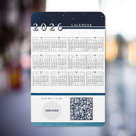 2026 Kalender Lägg till Logotyp QR-kod Flexibel ma Magnet