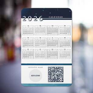 2026 Kalender Lägg till Logotyp QR-kod Flexibel ma Magnet