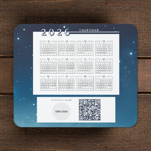 2026 Kalender Lägg till QR-kod för Logotyp Musmatta