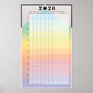 2026 Kalender - Månplanering Poster