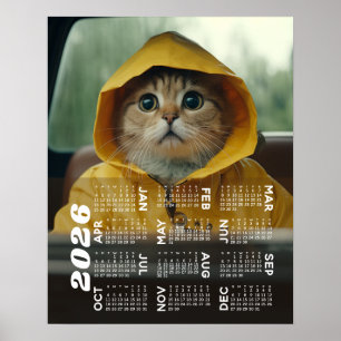 2026 Kalender med Foto Hela Året Modern Översikt Poster