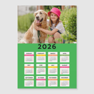 2026 Kalender med foto - helårsvy magnetkort