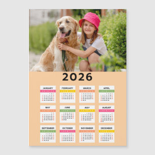 2026 Kalender med foto - helårsvy magnetkort