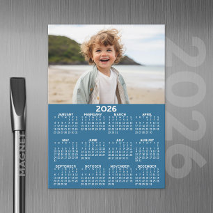 2026-kalender med fotoårsvy Magnetkort