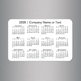 2026 Kalender med vit Anpassningsbar Magnet