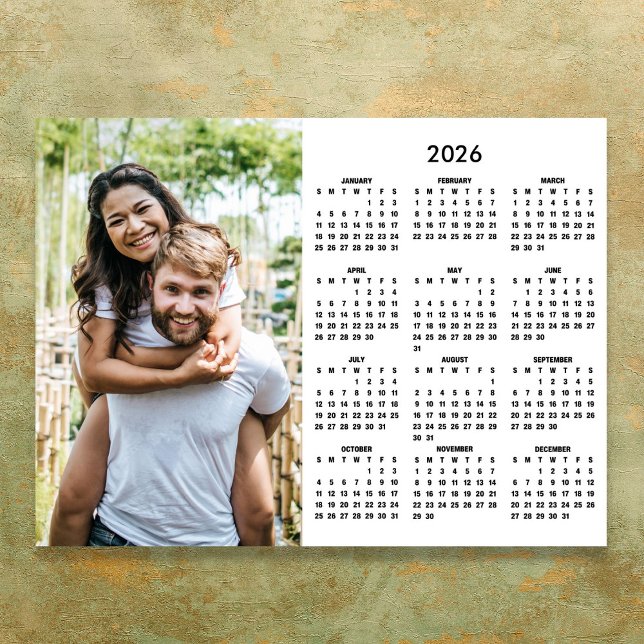 2026 Kalender Modern Enkel Foto Poster (2026 Calendar Modern Simple Photo Poster)