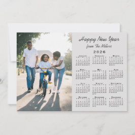 2026 Kalender Modern Grått 2 Photo Gott nytt år Julkort