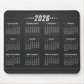 2026 Kalender Modern Svart Vit Musmatta
