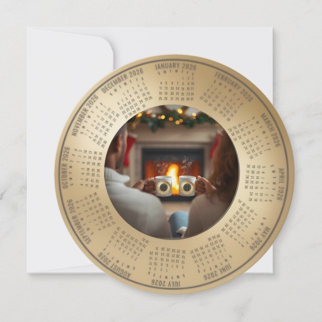 2026 Kalender Nyårsfirande Julkort (Framsida)