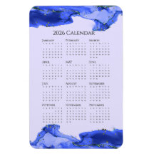 2026 Kalender Oceanen Blå marmorerad Vinkar
