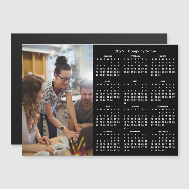 2026 Kalender Personlig Företagsfoto Magnet (Fram/baksida)