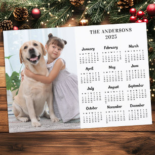 2026 Kalender Pet-Hund barn - nyårsfoto för Anpass Julkort