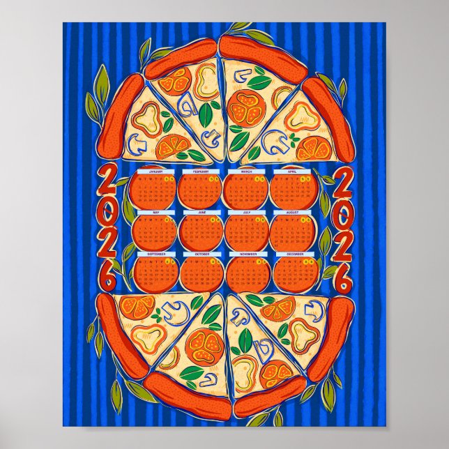 2026 Kalender - Pizza Kalender Poster (Framsidan)