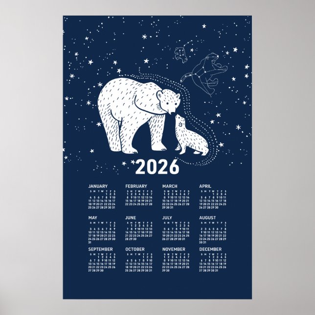 2026 Kalender Poster Polar Bear Kiss (Framsidan)